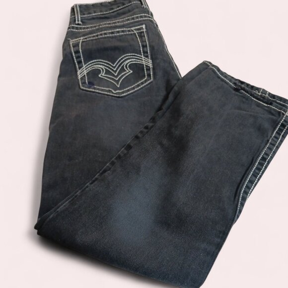 Bluenotes 30x32 Slimstraight Low Rise Jeans 100% Cotton Y2K Dark Wash - Picture 1 of 16